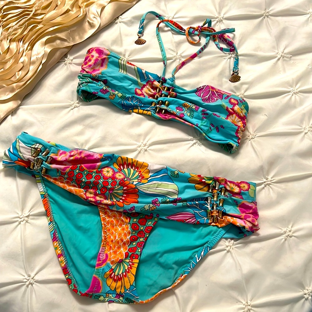 Trina Turk Bikini 👙 6 Turquoise Shell Vacation